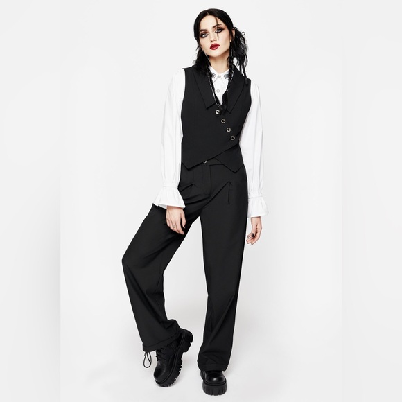 Disturbia Moonage Asymmetric Waistcoat in Black Size US 4 / UK 8 - Picture 6 of 7